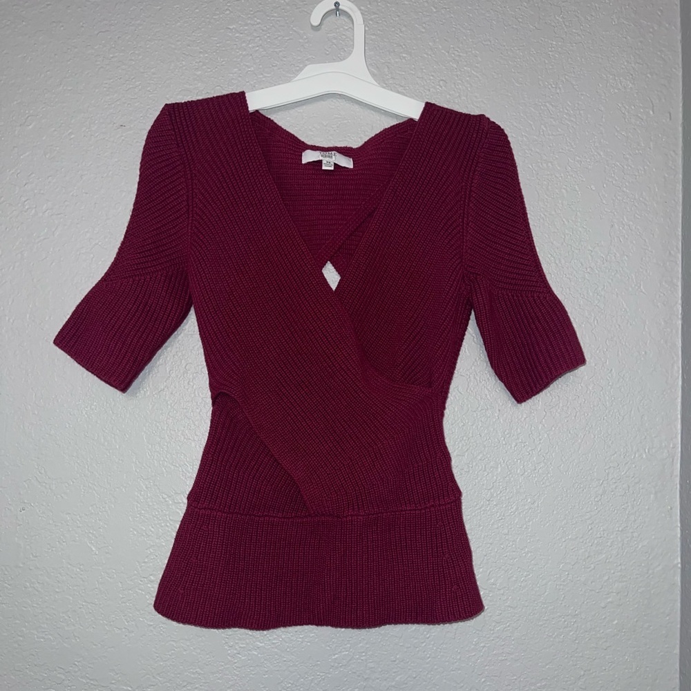 Tome Collective  Rent the Runway Women Red Cross Front Open Back Sweater Top